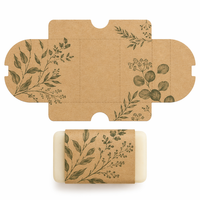 Manchon en papier kraft imprimé sur mesure pour savon, motif botanique, emballage écologique fait main pour marque naturelle, vente en gros
