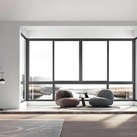 Ventana Corredera de Aluminio Insonorizada T60, Ventanas Correderas de Vidrio Templado de Doble Acristalamiento para Viviendas Residenciales