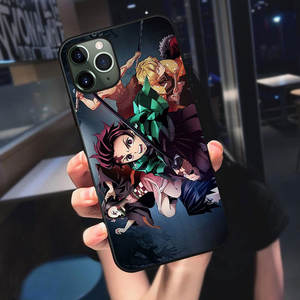 Custodia per telefono Demon Slayer con stampa di moda per <span class=keywords><strong>Iphone</strong></span> <span class=keywords><strong>13</strong></span> 12 11 <span class=keywords><strong>Pro</strong></span> <span class=keywords><strong>Max</strong></span> Xs Xr X <span class=keywords><strong>Cover</strong></span> in Tpu traslucido opaco nero Rengoku Kyoujurou - Product Image 2