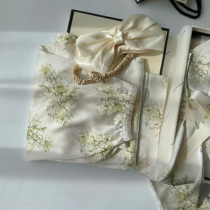 Пижама женская летняя с длинным рукавом и брюками, с принтом в лесном стиле, комфортная, премиум-класса - Product Image 3