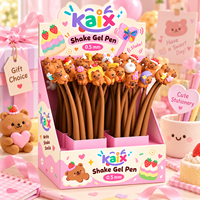 Stylo gel mignon KAIX en forme d'ours, 0,5 mm, stylo à secouer avec écriture animale 3D, stylo à bille en plastique, promotionnel pour les fournitures scolaires et les cadeaux