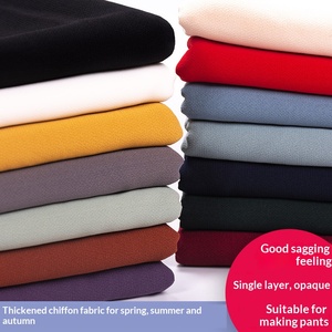 Thick Opaque Chiffon Fabric Slight Elastic Good Drape Breathable For Dress <b>Shirt</b> Hanfu Clearance Wholesale Cloth Material - Product Image 1