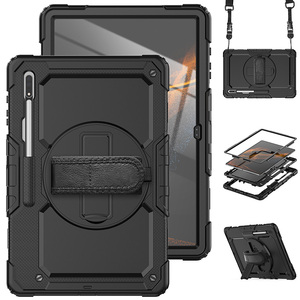 Custodia con tracolla e protezione per lo schermo per Samsung Galaxy <span class=keywords><strong>Tab</strong></span> <span class=keywords><strong>S8</strong></span> <span class=keywords><strong>Ultra</strong></span> X900, custodia in silicone resistente agli urti. - Product Image 1