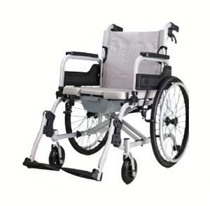 Fauteuil roulant manuel léger et confortable pour les personnes âgées et les handicapés Équipement de réadaptation en acier pliable à prix d'usine - Product Image 1