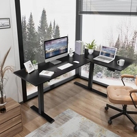 Cadre de bureau debout en L à double moteur Loctek E1L, capacité de charge de 100 kg, hauteur réglable, pour la maison et le bureau, clavier à mémoire LED et anti-collision