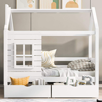 Cadre de lit pour tout-petit en bois massif moderne européen avec protection contre les chutes pour meubles de chambre à coucher
