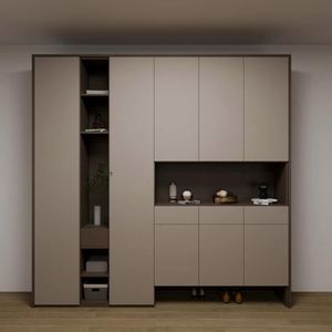 Armoire supérieure à écran optimal Grande/petite armoire de hall d'entrée en bois avec rangement à chaussures au design moderne pour la maison/l'appartement - Product Image 5