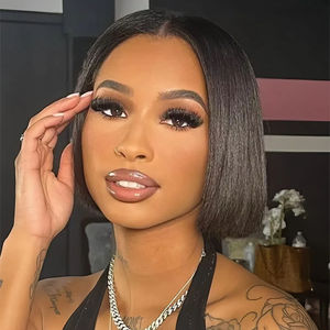 Promoción: Peluca Kim K Closure de 32$ 2x6, 200 gramos, 8 pulgadas, estilo Bob, cabello humano 10A virgen 100% sin procesar para mujeres afroamericanas - Product Image 5