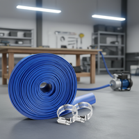 Tuyau plat flexible et durable en PVC de 2 pouces, 100 m, haute pression 4 bars, pour applications de drainage eau/gaz