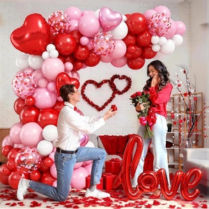 Kit Arco di Palloncini per <span class=keywords><strong>San</strong></span> Valentino, Decorazione per Feste di Matrimonio, Palloncini in Foil a Forma di Cuore e Palloncini in Lattice Rossi e Rosa - Product Image 4