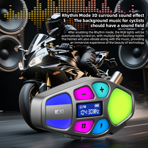 Casco de Moto K30 con Luz LED Colorida, Sonido Estéreo 3D, Voz AI, Impermeable, Larga Duración y Reducción de Ruido - Product Image 4