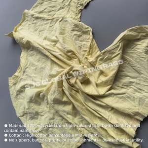 ผ้าเช็ดทำความสะอาดสีอ่อน 100% ผ้าฝ้าย สำหรับงานอุตสาหกรรมและงานทำความสะอาดทางทะเล บรรจุถุง 5 กก. - Product Image 4