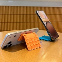Support de téléphone à ventouse en caoutchouc souple double face, antidérapant, anti-vibration, avec base rectangulaire pour bureau, mur et accessoires informatiques
