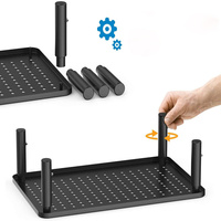 Support d'écran ergonomique réglable en 3 hauteurs, antidérapant, en métal maillé, pour ordinateur de bureau, organisateur pour le bureau