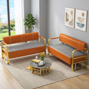 Sofá de espera, banco largo, sofá sencillo y moderno para salón de belleza, silla de espera de acero inoxidable para peluquería - Product Image 1
