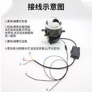 Luz Antiniebla LED Tri-Beam para Auto, Lente de Proyector Bi-Xenón, Universal, Retrofit, Luz Alta y Baja, 6500K, FANKAI, Luces de Conducción - Product Image 5