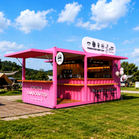 Conteneur mobile de 20 pieds pour café, kiosque portable extérieur avec comptoir de bar pour la vente de nourriture de rue et les événements