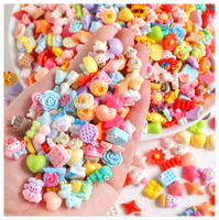 Groothandel DIY knutselwerk op maat gemaakte kawaii cartoon platte mini dieren voedsel hars schijfjes bedels cabochon versieringen kralen