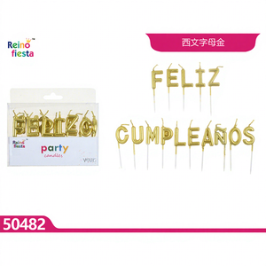 Candele in oro con lettere di buon compleanno Set da 15 pezzi per decorare torte per feste - Product Image 1