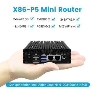 12 Gen Mini industri PC i3 N305 N100 X86 P5 komputer portabel DDR5 i226-V Proxmox Firewall application 2.5G LAN <span class=keywords><strong>Server</strong></span> host - Product Image 2
