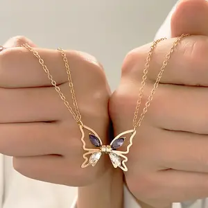 Bijoux de conception créative exquise collier réglable d'ornements de cou de charme de papillon d'or