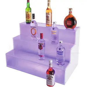 3 tiered liquor bottle display stand acrylic wine bar display shelf suppliers