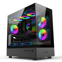 AntarcChill New Arrival Power Train Tempered Glass Desktop Computer Gaming Case PC Case Gaming Micro Atx Cabinet for Computer