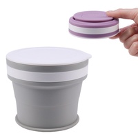 Tamaño de bolsillo personalizado 270ml Eco Friendly 9oz Tazas plegables de silicona Taza de bebida plegable Taza de viaje plegable para ir Taza para acampar