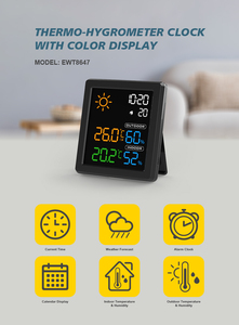 Ewetime Máy tính để bàn thông minh Trạm thời tiết mini HD Màn hình màu <span class=keywords><strong>LCD</strong></span> đồng hồ báo thức với ẩm kế và nhiệt kế chức năng báo lại - Product Image 5