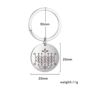 Llavero con Símbolos Vudú Veve de Myshape, Papa Damballah, Medallón Rituales para Altar, Colgante Oculto de Acero Inoxidable - Product Image 6