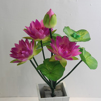 Bouquet de fleurs artificielles de lotus, 10 fourches, bouquet de nénuphars, plante pour décoration florale de mariage et de temple