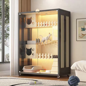 Massivholz Indoor Cat Cage Cat Villa Haus mit integrierten Free Space Pet House Möbel - Product Image 4