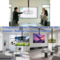 Ascenseur TV de plafond automatique haut de gamme télécommande motorisée support TV rétractable motorisé tournant vers le bas support de plafond Tv