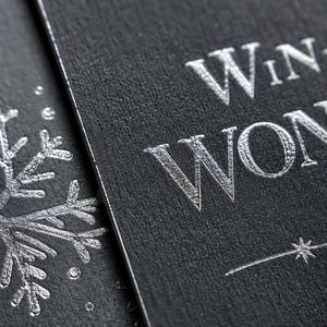 Suite de papeterie personnalisée pour <span class=keywords><strong>mariage</strong></span> d'hiver : Invitation, Menu, Carte de remerciement en papier anthracite avec dorure argentée, pour thème hiver et fêtes, faible MOQ - Product Image 3