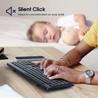 Teclado Inalámbrico Multidispositivo OEM ODM 2.4G, Teclado de PC de Tamaño Completo Dual con 8 Teclas Multimedia, Compatible con PC y Laptop