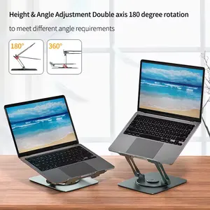 Suporte ergonômico ajustável para laptop, suporte de mesa com altura ajustável, ideal para laptop de 10 15 17 polegadas, liga de metal, ideal para uso em mesa