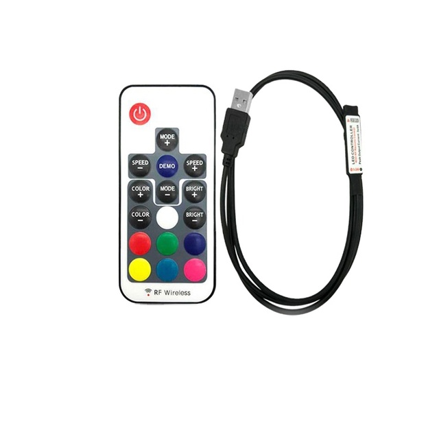 RF mini 17-key USB controller RGB wireless dimming LED strip 5V controller