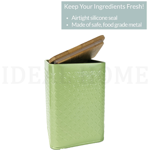 Boîte à pain de style farmhouse pour comptoir de cuisine avec un ensemble de 3 grands récipients de cuisine assortis - Ensemble de contenants pour café, thé et sucre - Product Image 3