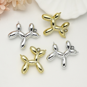 Hợp Thời Trang Hàn Quốc Đồ Trang Sức Phát Hiện 44Mm * 47Mm Vàng Bạc Con Chó Mặt Dây Chuyền Trọng Lượng Nhẹ ABS Bóng Con Chó Quyến Rũ Cho Tự Làm Đồ Trang Sức Làm - Product Image 5