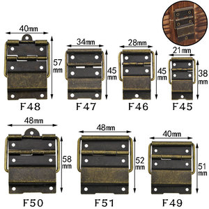 Bisagra para Muebles de Acero al Carbono, Montaje Superficial, 4 Agujeros, F51 F50 F49 F48 F47 F46 F45, Accesorios para Cajas de Madera - Product Image 1