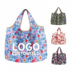 Sac de courses pliable en polyester lavable, écologique, mignon, à motif de dessin animé - Product Image 1