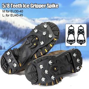 Klettern Wandern TPE-Zwischensohle Wasserdichte 8-Spikes Eisstollen Steigeisen 8-Noppen Rutschfest 2 Stück für Schuhe - Product Image 3