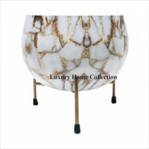 Logotipo y tamaño personalizados, color blanco y dorado, diseño único, macetas y jardineras inteligentes de tres patas para regalar artículos en ocasiones - Product Image 1