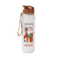 Gobelet à eau potable directe mignon de dessin animé avec poignée, tasse en plastique portable pour hommes, femmes, étudiants, pour la rentrée scolaire