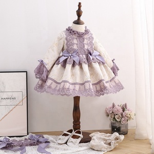 Ensemble de 3 pièces pour filles, robe en dentelle magnifique pour l'hiver, robe de fête européenne, robe espagnole pour bébé - Product Image 5