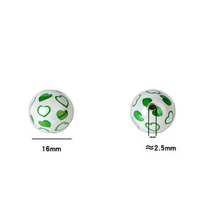 Cuentas acrílicas de 16 mm con estampado de vaca a color, doble corazón, agujero recto, para joyería DIY, cadena para teléfono móvil, llavero - Product Image 3