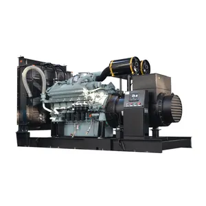 일본 미쓰비시 1100kw 디젤 발전기 세트 미쓰비시 엔진 1375kva 사일런트 genset S12R-PTA2 엔진 모델