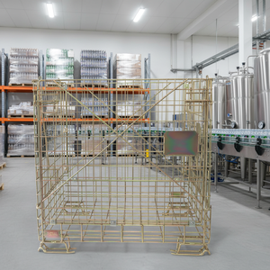 כלוב אחסון רשת פלדה מגולוונת מתקפל וחוסך מקום, עם סגירת אבזם, קיבולת ניתנת להתאמה אישית - Product Image 1