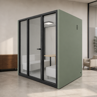 Cabines de bureau acoustiques modernes et amovibles, cabine de réunion quatre places, insonorisée, avec structure en aluminium, modulaire, pour salle de conférence ouverte