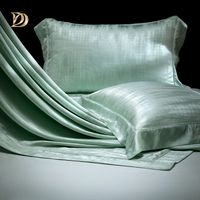 Tissu jacquard en mélange de soie de luxe, antistatique, toucher doux, linge de lit d'hôtel, logo personnalisé